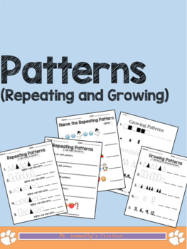Preview of Repeating and Growing Patterns (Winter and Shapes!)