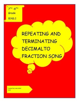 Preview of Repeating and Terminating Decimal to Fraction Song