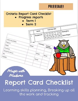 Preview of Report Card Checklist- FREEBIE