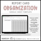 Report Card Comment Bank Organizer