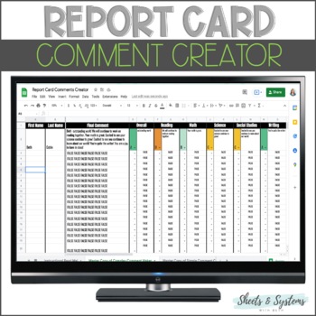 Preview of Report Card Comment Creator | Report Comments Generator