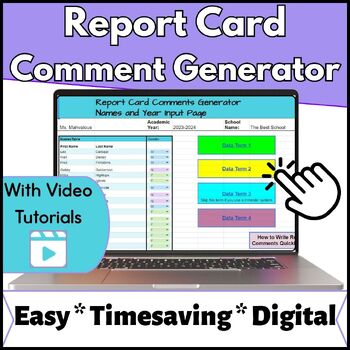 Preview of Report Card Comment Generator Editable Google Sheets (TM) Digital