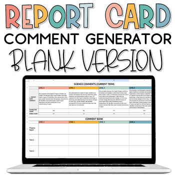 Preview of Report Card Comment Generator | Editable to Use With Any Curriculum!