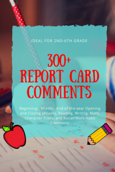 Preview of Report Card Comments-- 300+ EDITABLE comments