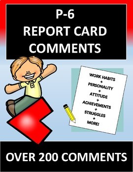 Preview of General Report Card Comments