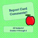 Upper Elementary Report Card Comments All Subjects