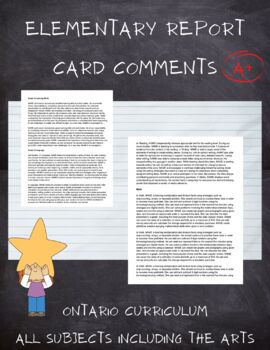 Preview of Report Card Comments | Ontario Curriculum