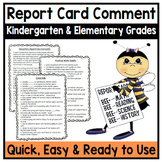 End of Year Report Card Comments for Kindergarten & Elemen
