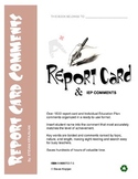 1830 REPORT CARD COMMENTS: language, math, behavior, scien