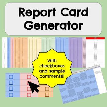 Preview of Report Card Generator - Google Sheets