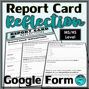 Preview of Report Card Reflection | Google Form