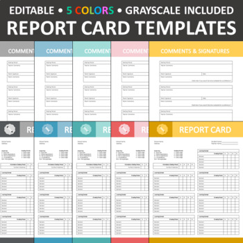 Preview of Report Card Templates Editable (A)