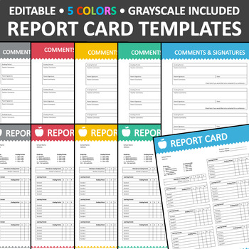 Preview of Report Card Templates Editable (B)