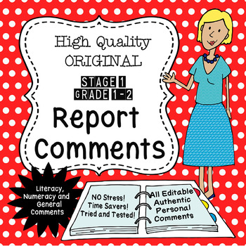 Preview of Report Comments - Grade 1/2 - High Quality Original! - (UK English)