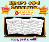 Report Card Comments Statements Bank & Targets K12
