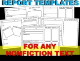 Report Templates for ANY Informational Texts