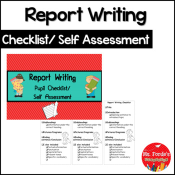 Preview of Report Writing  (Informational) Checklist/Self Assessment FREEBIE