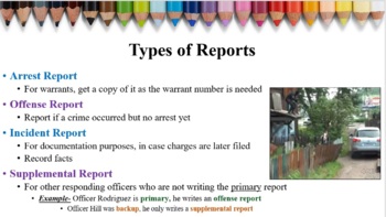 Preview of Report Writing Notes for Law Enforcement