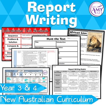 Preview of Information Report Writing Unit -Year 3 and 4- Aligned with ACARA