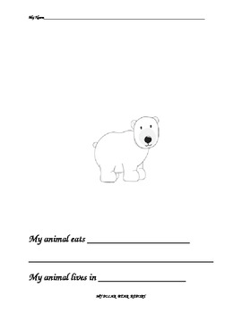 Preview of Report about Polar Bears for Kindergarten and Primary
