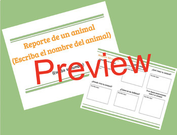 Preview of Reporte de un animal/ Animal Report