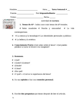 Preview of Reporte (text y audio)-Pre-AP and AP Spanish Language and Culture