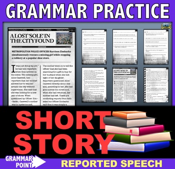 Preview of Short Story Reading Comprehension with Reported Speech Grammar Practice for ESL