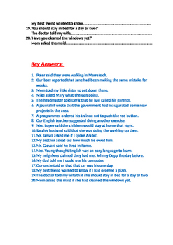 reported speech exercises c1 pdf