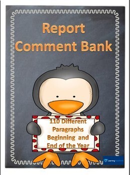 Preview of Reports Comment Bank - 110 Sample Comments: Beginning & End Year