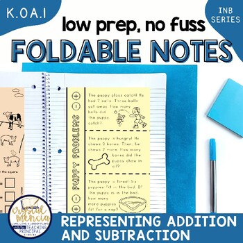 Preview of Represent Addition & Subtraction | KOA1 Interactive Notebook Foldable Activities