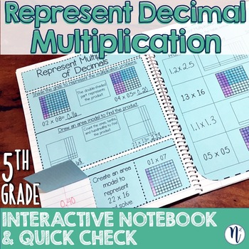 Preview of Represent Decimal Multiplication Interactive Notebook & Quick Check TEKS 5.3D