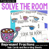 Represent Fractions 2nd Grade Task Cards Solve the Room Ma