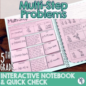 Preview of Represent & Solve Multi-Step Problems Interactive Notebook Quick Check TEKS 5.4B