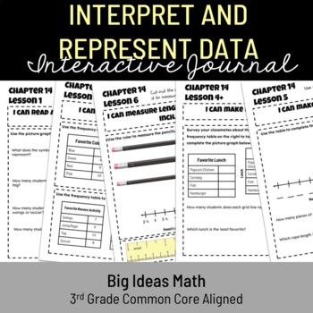 Preview of Represent and Interpret Data Printable Interactive Journal/Notebook