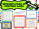 Representations of a Function Task Cards - Tables, Graphs,