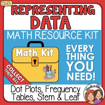Preview of Representing Data Frequency Tables, Dot Plots, Stem & Leaf  Math Kit