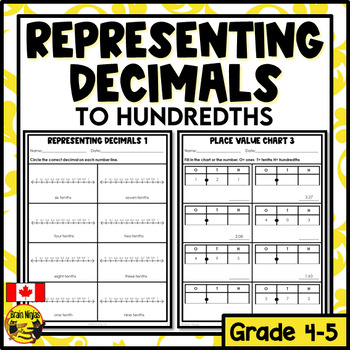 representing decimals worksheets grade 4 by brain ninjas tpt