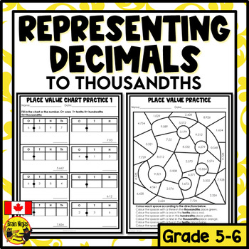 representing decimals worksheets grade 5 by brain ninjas tpt