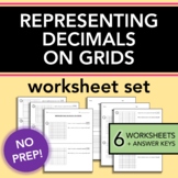Representing Decimals on Grids | Set of 6 Worksheets | Pra
