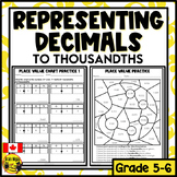 Representing Decimals to Thousandths Worksheets | Place Value