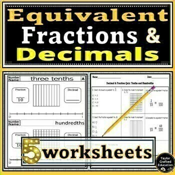 Equivalent decimals tenths and hundredths