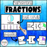 Representing FRACTIONS Task Cards - Reading Fractions - Fr