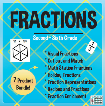 Preview of Fractions 2nd-4th Grade Bundle - 7 in 1