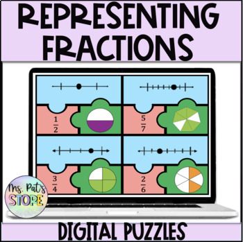 Preview of Representing Fractions Digital Puzzle- Microsoft Teams & GG