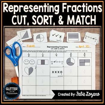 Preview of Representing Fractions-Sort-Equivalent Fractions-Fractions On A Number Line