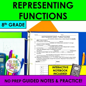 Preview of Representing Functions Notes & Practice | Guided Notes | + Interactive Notebook 