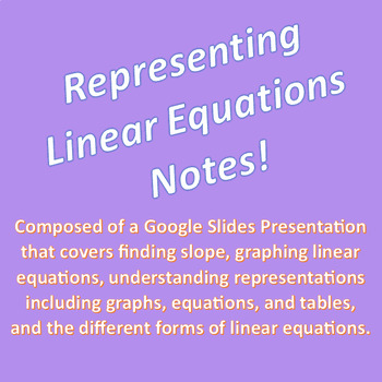 Preview of Representing Linear Equations Notes