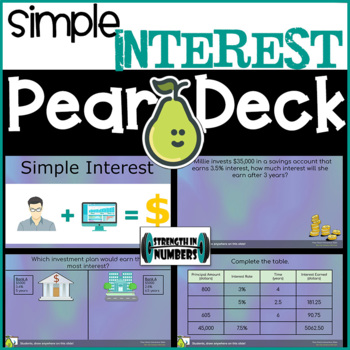 Preview of Simple Interest Distance Learning for Google Slides/Pear Deck
