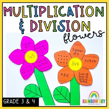 Preview of Representing Multiplication and Division flowers | Mental strategies Math center