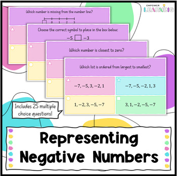 Preview of Representing Negative Numbers Multiple Choice Quiz